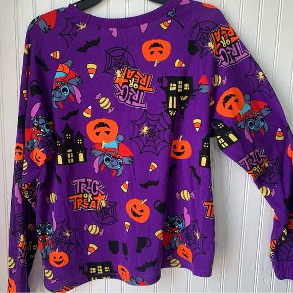 Disney Stitch Halloween (NWOT) (M 8-10) long sleeve trimmed in purple + neckline - Picture 7 of 7